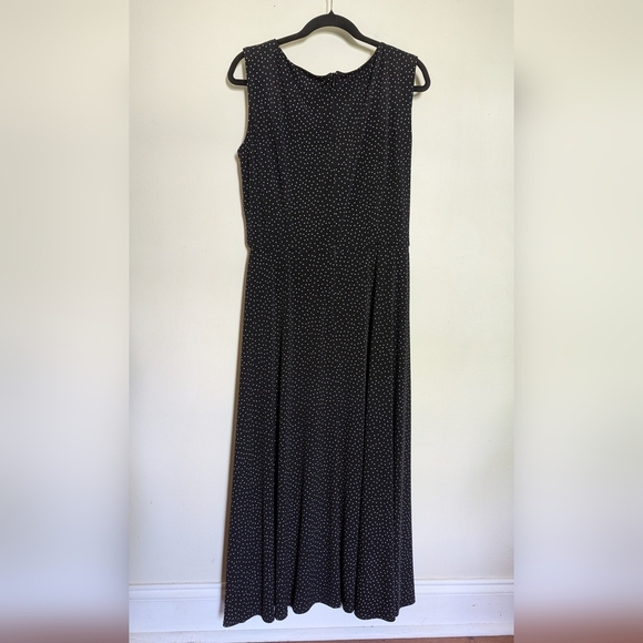 Jessica Howard Black & White Polka Dot Sleeveless Maxi Dress Women's Size 14 - Picture 2 of 4